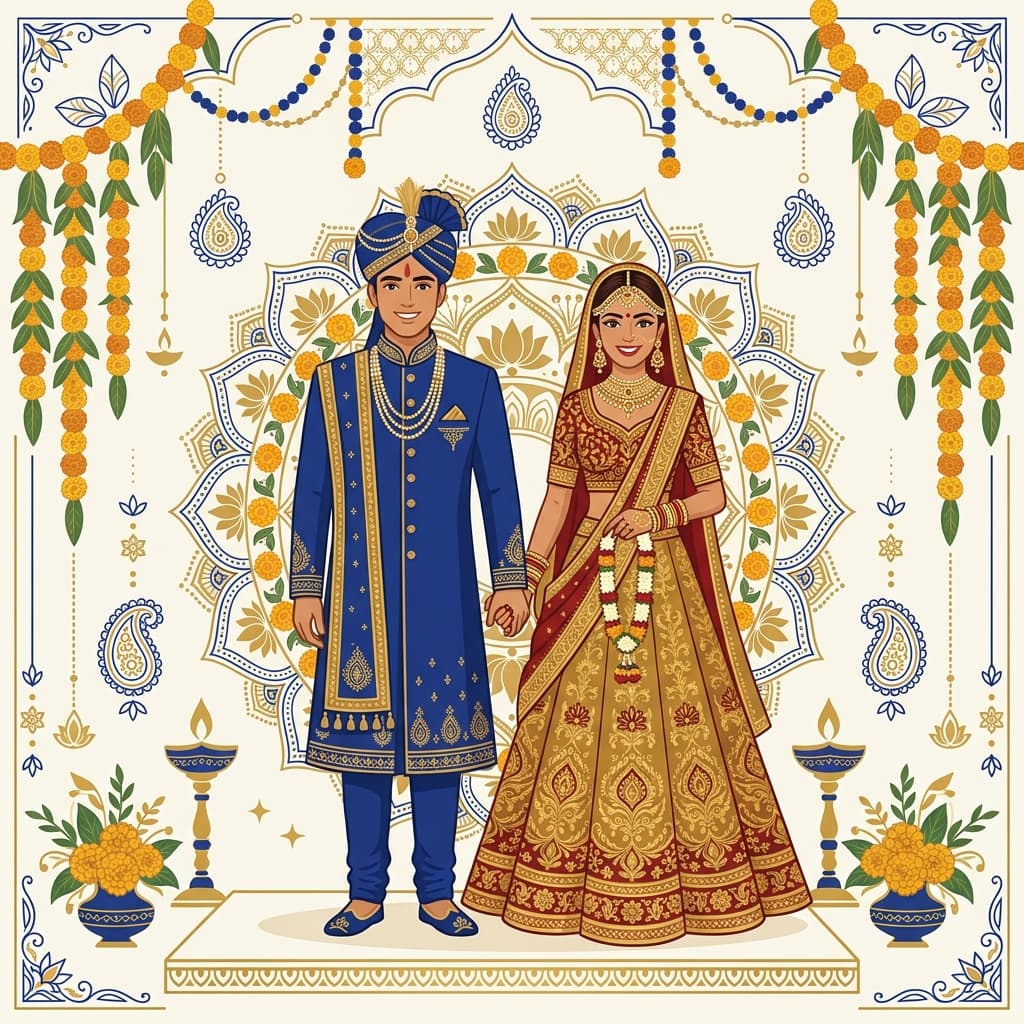 Elegant Indian couple representing the joy of marriage